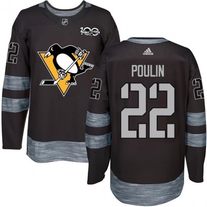 Men's Authentic Pittsburgh Penguins Sam Poulin 1917-2017 100th Anniversary Jersey - Black