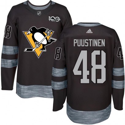 Men's Authentic Pittsburgh Penguins Valtteri Puustinen 1917-2017 100th Anniversary Jersey - Black