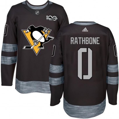 Men's Authentic Pittsburgh Penguins Jack Rathbone 1917-2017 100th Anniversary Jersey - Black