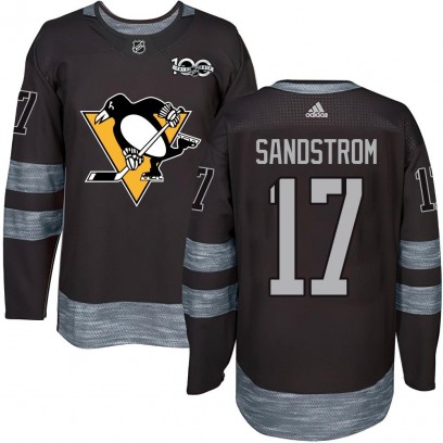 Men's Authentic Pittsburgh Penguins Tomas Sandstrom 1917-2017 100th Anniversary Jersey - Black