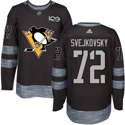 Men's Authentic Pittsburgh Penguins Lukas Svejkovsky 1917-2017 100th Anniversary Jersey - Black