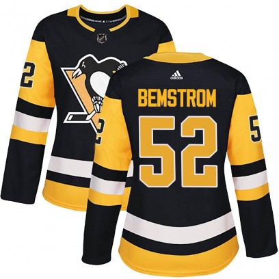 Women's Authentic Pittsburgh Penguins Emil Bemstrom Adidas Home Jersey - Black