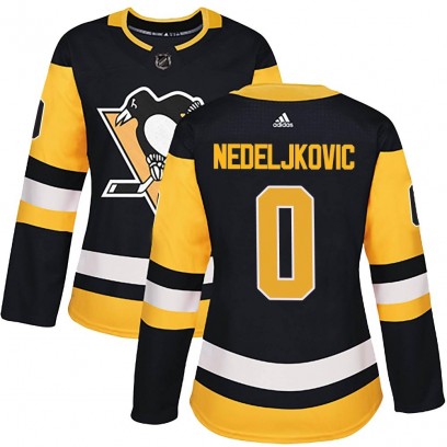 Women's Authentic Pittsburgh Penguins Alex Nedeljkovic Adidas Home Jersey - Black