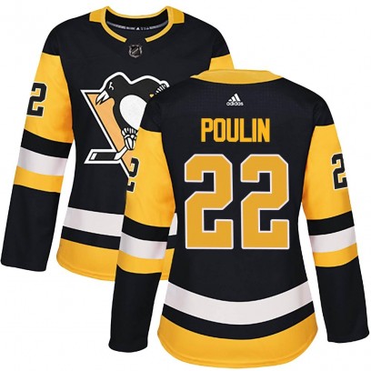 Women's Authentic Pittsburgh Penguins Sam Poulin Adidas Home Jersey - Black