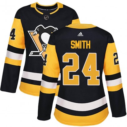 Women's Authentic Pittsburgh Penguins Ty Smith Adidas Home Jersey - Black