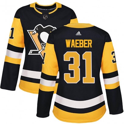 Women's Authentic Pittsburgh Penguins Ludovic Waeber Adidas Home Jersey - Black