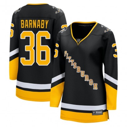 Women's Premier Pittsburgh Penguins Matthew Barnaby Fanatics Branded 2021/22 Alternate Breakaway Player Jersey - Black