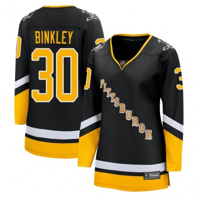 Women's Premier Pittsburgh Penguins Les Binkley Fanatics Branded 2021/22 Alternate Breakaway Player Jersey - Black