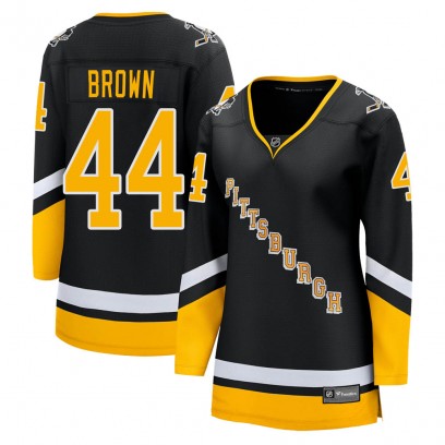 Women's Premier Pittsburgh Penguins Rob Brown Fanatics Branded 2021/22 Alternate Breakaway Player Jersey - Black