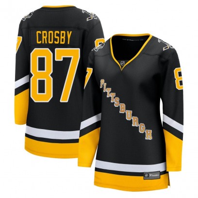 Women's Premier Pittsburgh Penguins Sidney Crosby Fanatics Branded 2021/22 Alternate Breakaway Player Jersey - Black