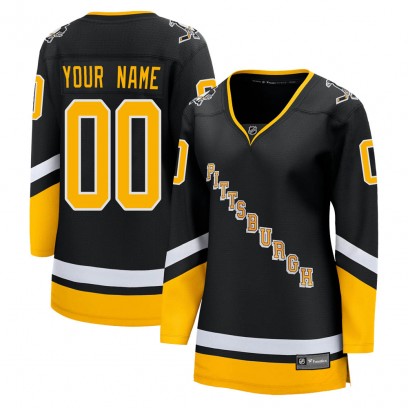 Women's Premier Pittsburgh Penguins Custom Fanatics Branded Custom 2021/22 Alternate Breakaway Player Jersey - Black