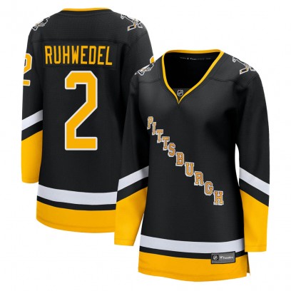 Women's Premier Pittsburgh Penguins Chad Ruhwedel Fanatics Branded 2021/22 Alternate Breakaway Player Jersey - Black