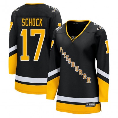 Women's Premier Pittsburgh Penguins Ron Schock Fanatics Branded 2021/22 Alternate Breakaway Player Jersey - Black