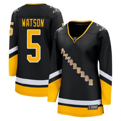 Women's Premier Pittsburgh Penguins Bryan Watson Fanatics Branded 2021/22 Alternate Breakaway Player Jersey - Black