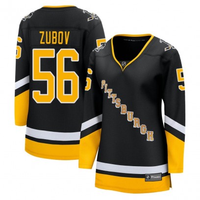 Women's Premier Pittsburgh Penguins Sergei Zubov Fanatics Branded 2021/22 Alternate Breakaway Player Jersey - Black