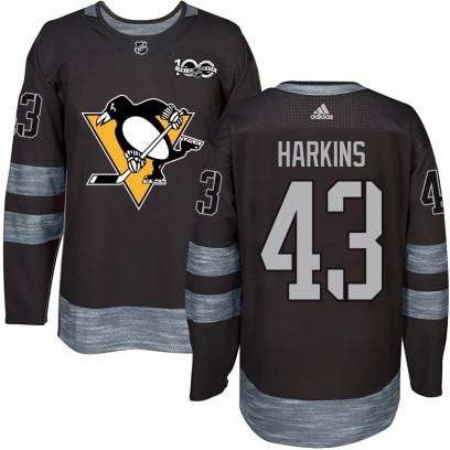 Youth Authentic Pittsburgh Penguins Jansen Harkins 1917-2017 100th Anniversary Jersey - Black