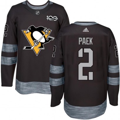 Youth Authentic Pittsburgh Penguins Jim Paek 1917-2017 100th Anniversary Jersey - Black