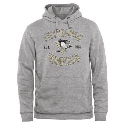 Men's Pittsburgh Penguins Heritage Pullover Hoodie - Ash