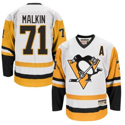 Men's Premier Pittsburgh Penguins Evgeni Malkin CCM Throwback Jersey - White