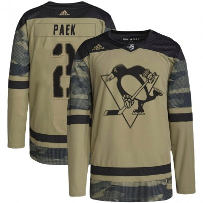 Youth Authentic Pittsburgh Penguins Jim Paek Adidas Military Appreciation Practice Jersey - Camo