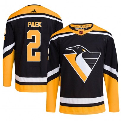 Youth Authentic Pittsburgh Penguins Jim Paek Adidas Reverse Retro 2.0 Jersey - Black