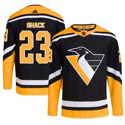 Youth Authentic Pittsburgh Penguins Eddie Shack Adidas Reverse Retro 2.0 Jersey - Black