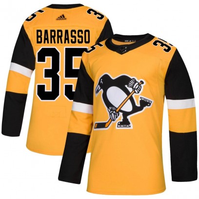 Men's Authentic Pittsburgh Penguins Tom Barrasso Adidas Alternate Jersey - Gold