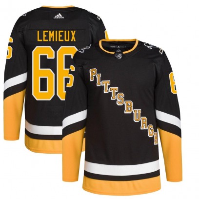 Men's Authentic Pittsburgh Penguins Mario Lemieux Adidas 2021/22 Alternate Primegreen Pro Player Jersey - Black