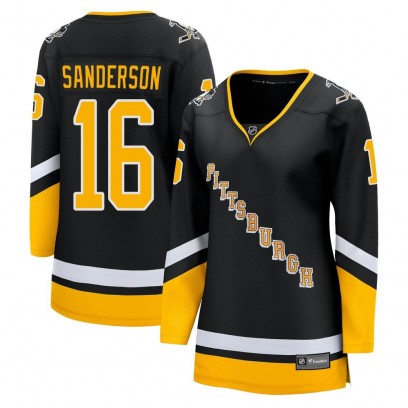 Women's Premier Pittsburgh Penguins Derek Sanderson Fanatics Branded 2021/22 Alternate Breakaway Player Jersey - Black